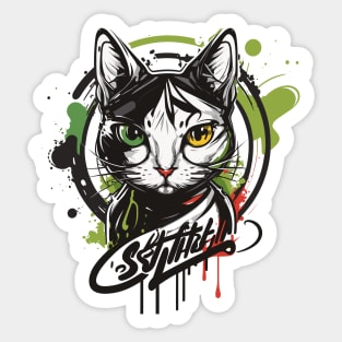 Graffiti Paint Cat Creative Inspiration Sticker